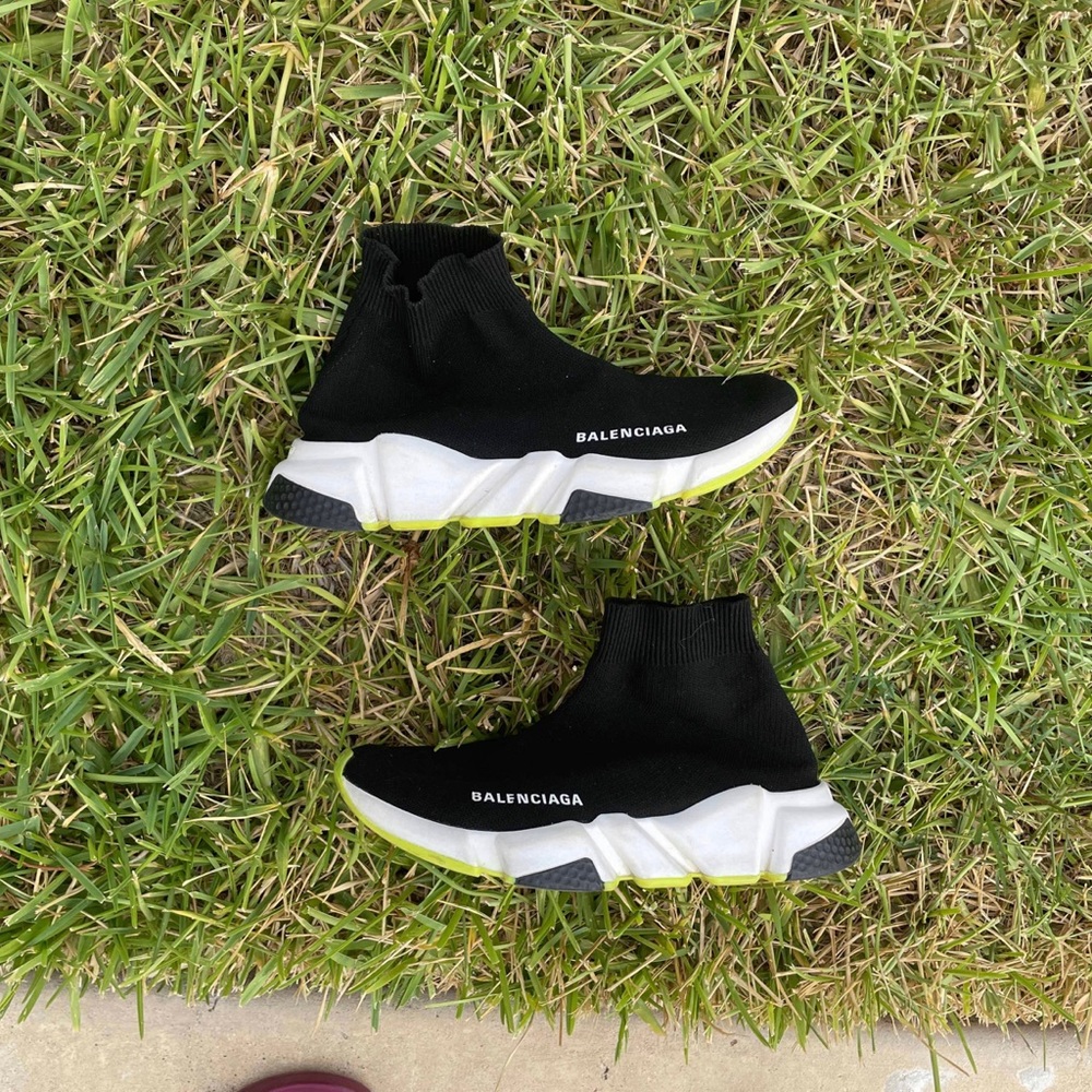 Balenciaga Speed Sneakers Black Fluo Yellow, wmns 8.5